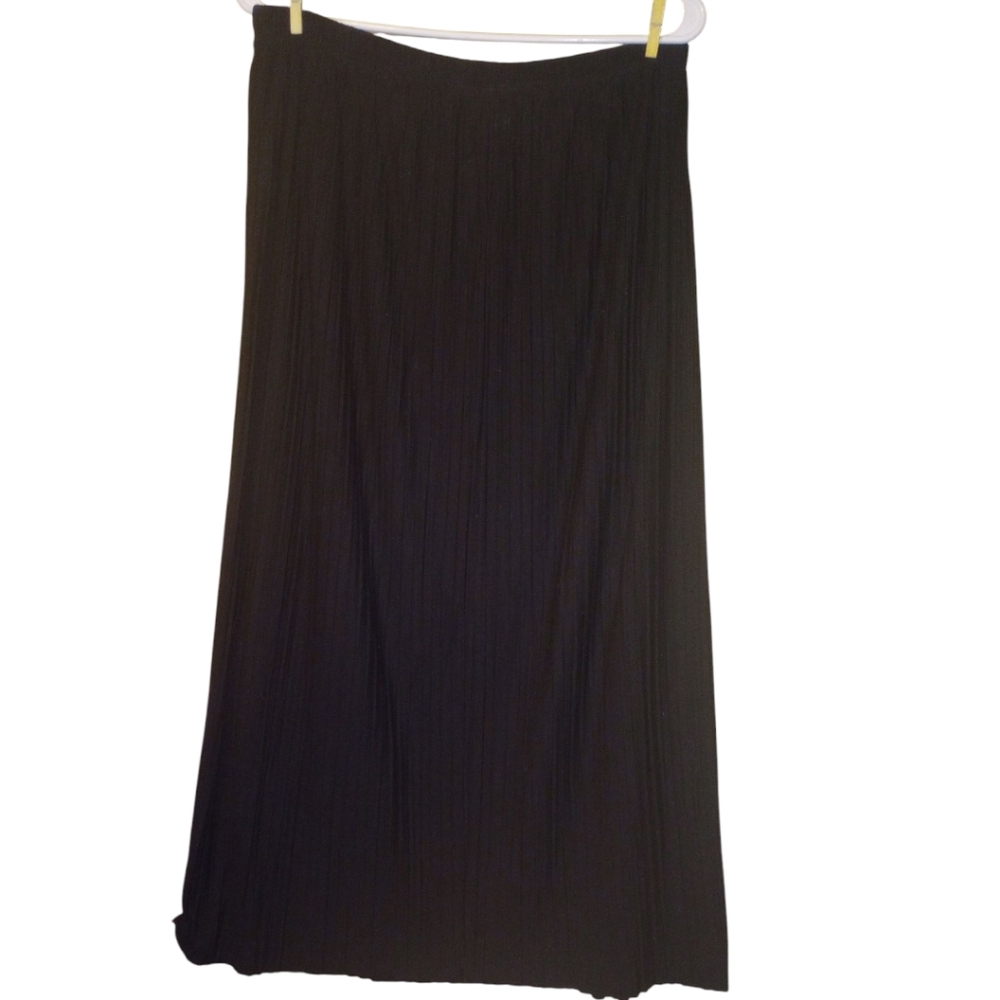 Chaus Women Ribbed Waistband Black Maxi Skirt Size 3